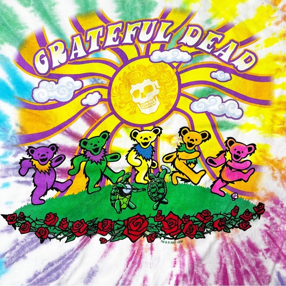 NWT Liquid Blue Grateful Dead Sunshine Dancing Bears Tie Dye T-Shirt Unisex M - Picture 2 of 5